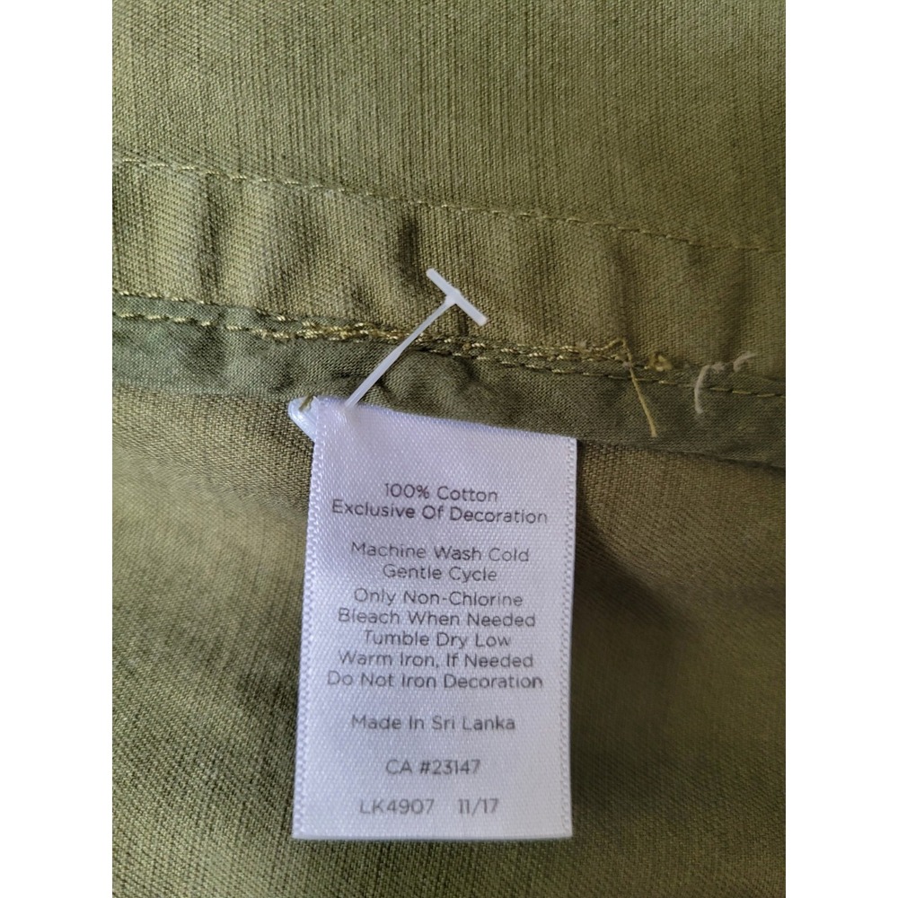 Talbots Womens Jacket Pom Pom Army Green Flap Pockets Gorpcore Lightweight Sz XL - Picture 13 of 14